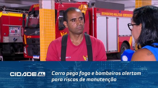 No Jacintinho: Carro pega fogo e bombeiros alertam para riscos de manutenção