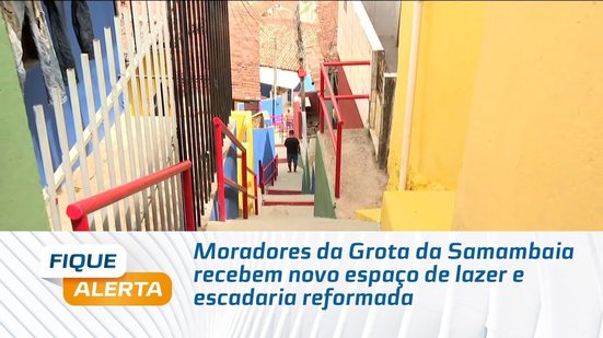 Moradores da Grota da Samambaia recebem novo espaço de lazer e escadaria reformada