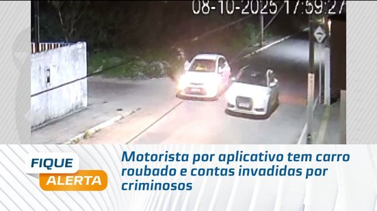 Motorista por aplicativo tem carro roubado e contas invadidas por criminosos