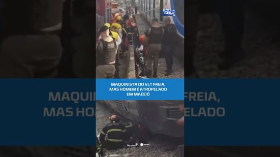 Susto nos trilhos: maquinista age rápido, mas VLT atinge homem #BalançoGeralAL