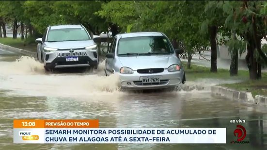 Semarh monitora possibilidade de acumulado de chuva em Alagoas até a sexta-feira