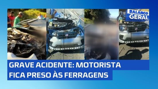Carro fica destruído e motorista preso às ferragens em acidente em Rio Largo