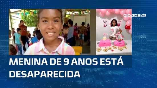 Procura-se: Menina de 9 anos está desaparecida desde terça-feira, em Branquinha