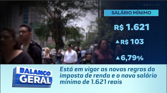 Está em vigor as novas regras do imposto de renda e o novo salário mínimo de 1.621 reais
