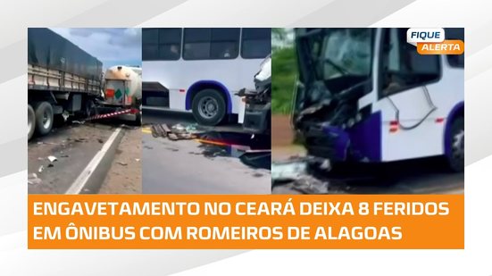 Acidente no Ceará: ônibus com romeiros alagoanos deixa 8 pessoas feridas #FiqueAlerta