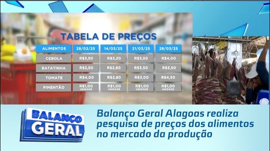Balanço Geral Alagoas realiza pesquisa de preços dos alimentos no mercado da produção