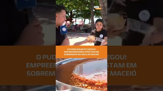 “Douçuras Confeitaria”: pudim gigante com calda é a nova sensação da orla 😋🌊 #FiqueAlerta