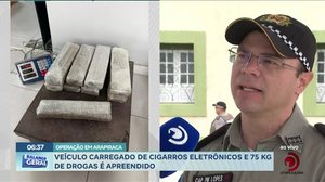 Veículo carregado de cigarros eletrônicos e 75 kg de drogas é apreendido