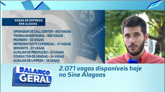 2.071 vagas disponíveis hoje no Sine Alagoas