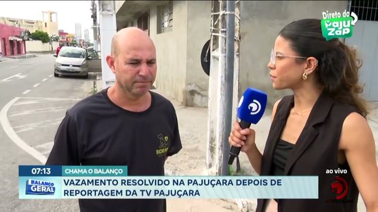 Vazamento resolvido na Pajuçara depois de reportagem da TV Pajuçara