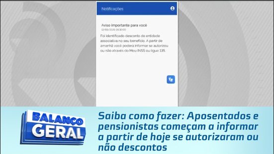 Aposentados e pensionistas começam a informar a partir de hoje se autorizaram ou não descontos