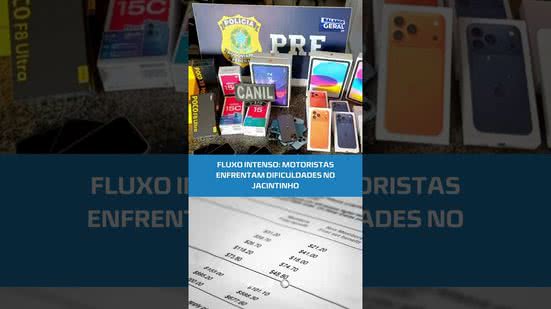 PRF apreende aparelhos sem nota fiscal em ônibus vindo de São Paulo #BalançoGeralAL