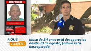 Idoso de 84 anos está desaparecido desde 28 de agosto; família está desesperada