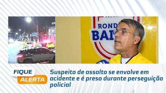Suspeito de assalto se envolve em acidente e é preso durante perseguição policial