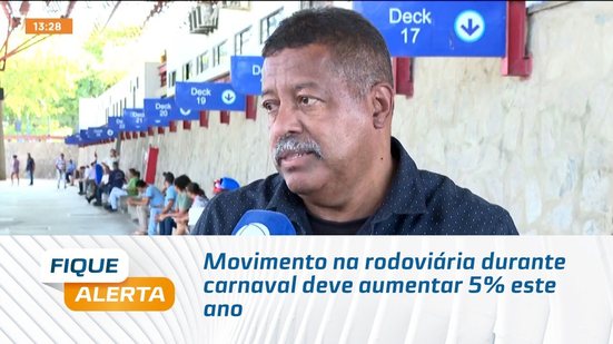 Movimento na rodoviária durante carnaval deve aumentar 5% este ano