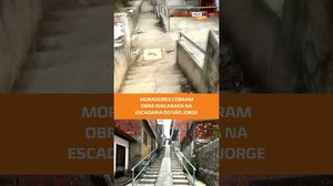 Moradores pedem conclusão de obra iniciada em 2024 na escadaria do São Jorge #FiqueAlerta