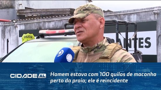 Homem estava com 100 quilos de maconha perto da praia; ele é reincidente