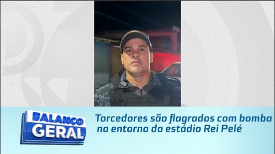 Torcedores são flagrados com bomba no entorno do estádio Rei Pelé
