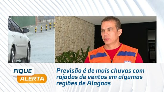 Previsão é de mais chuvas com rajadas de ventos em algumas regiões de Alagoas