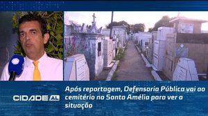 Após reportagem, Defensoria Pública vai ao cemitério na Santa Amélia para ver a situação
