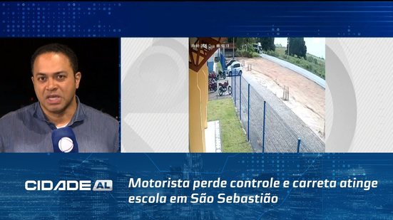 Motorista perde controle e carreta atinge escola em São Sebastião