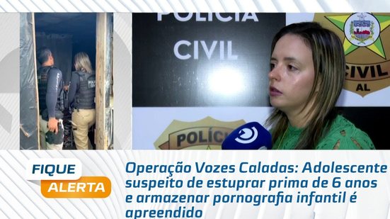 Adolescente suspeito de estuprar prima de 6 anos e armazenar pornografia infantil é apreendido