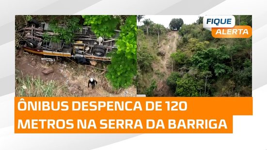 Ônibus que ia pra Serra da Barriga despencou de uma altura de 120 metros