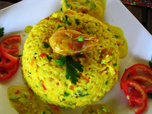 Rrisoto camarão, também ótima pedida