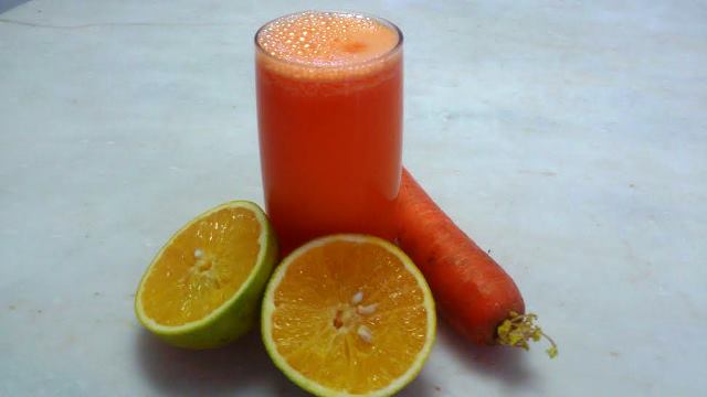 Falso refrigerante: cor e os sabores da laranja com cenoura