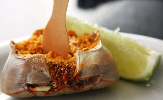 Caranguejo – Para vivenciar bem o Recife Antigo passe um dia inteiro, ou vá mais uma vez. Para comer, gostei do Armazém 11, nos fundos do Centro de Artesanato. O restaurante com sistema de buffet é decorado com obras do artesanato e um painel de fotos de carnaval. Destaque no cardápio são a casquinha, empadinha e coxinha de caranguejo. De sobremesa, o bolo de rolo grelhado com calda de goiaba.