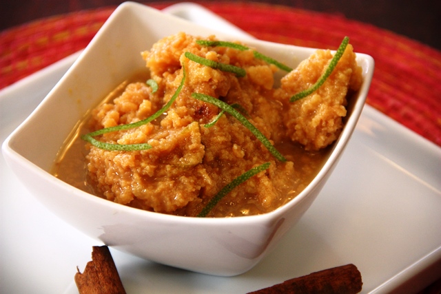 Ambrosia, doce de leite com raspas de limão