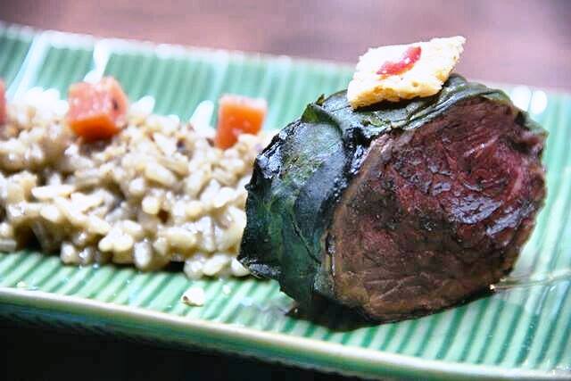 Miolo de alcatra com ora-pro-nóbis com arroz cremoso