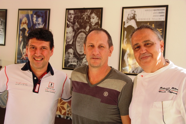 chef Claudio Affronti e os empresários Tomasso Rumor e Andrea Morello
