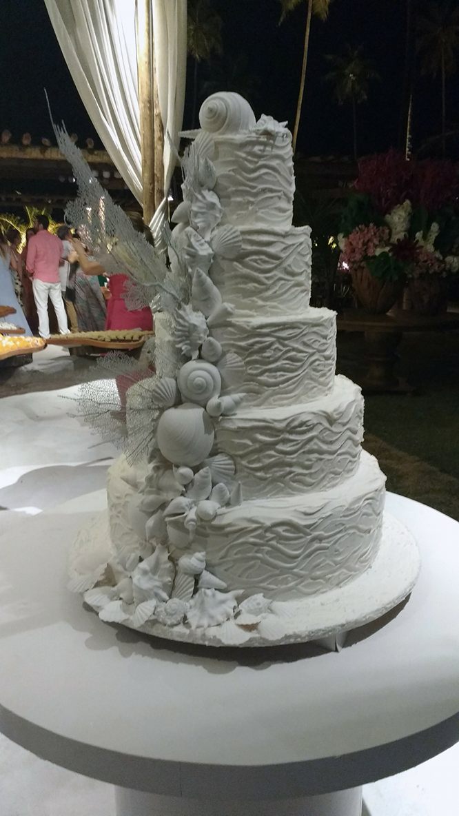 Bolo com conchas do mar