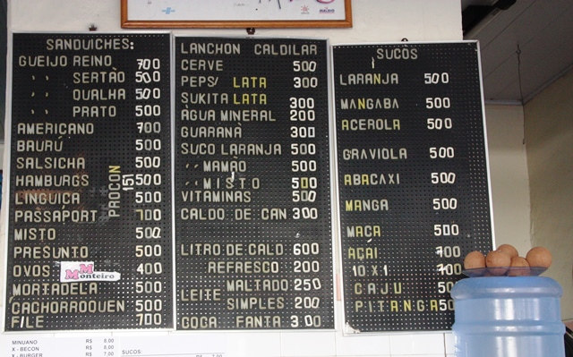 Cardápio de letrinhas, uma relíquia