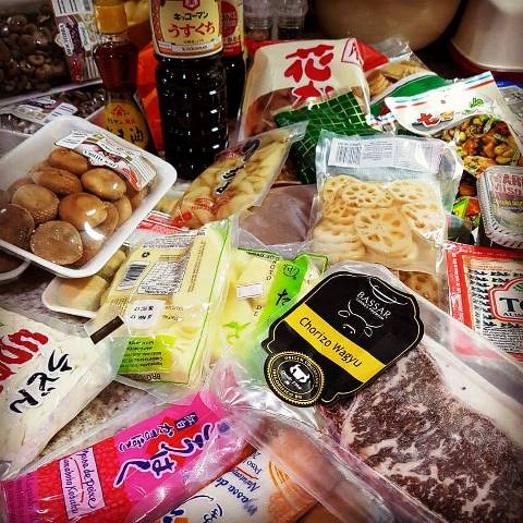 Os ingredientes da aula sobre comida japonesa do chef e consultor Artur