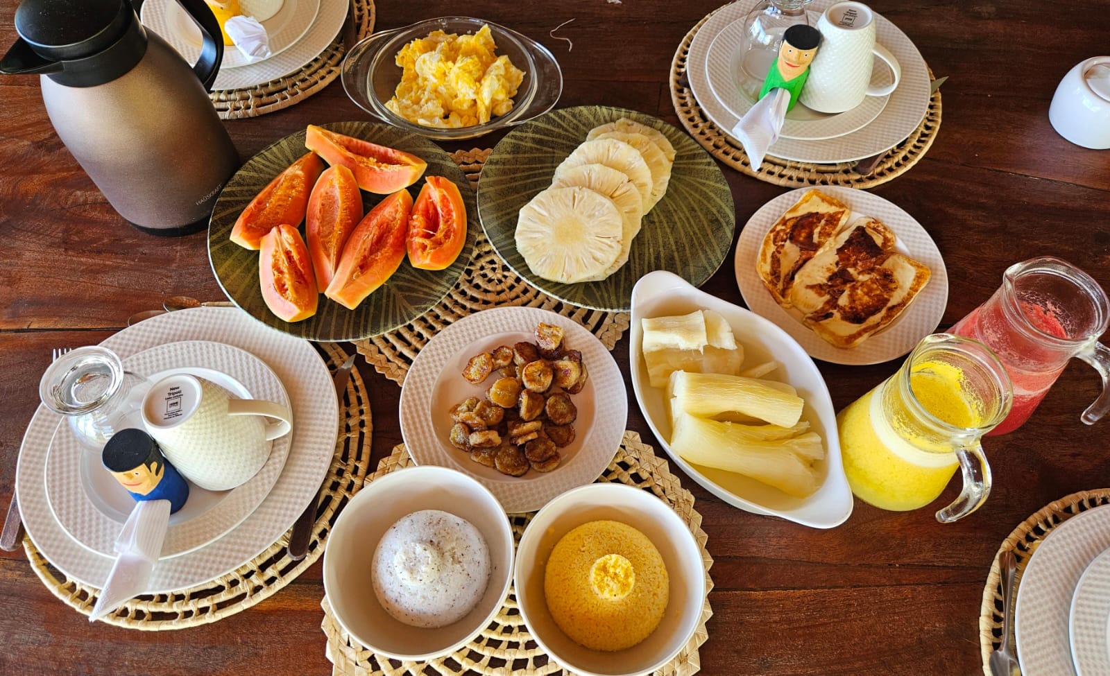 Café da manha da Pousada Redário da Ilha do Ferro