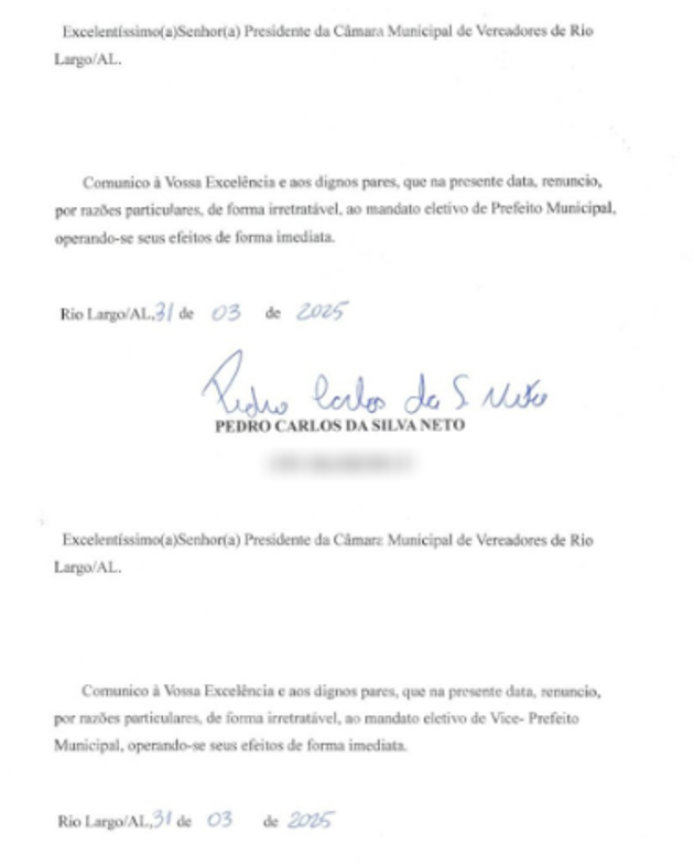 Suposta carta de renúncia