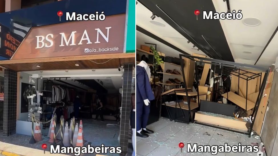 Motorista invade loja com carro e destrói parte do estabelecimento na Mangabeiras