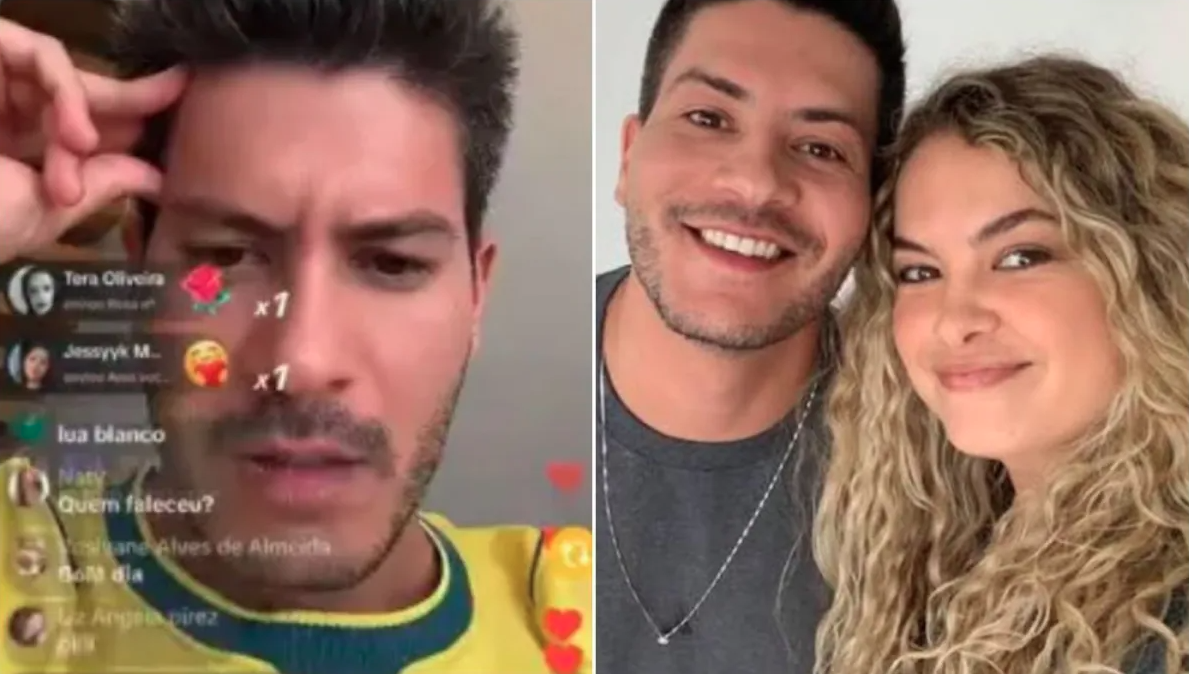 Arthur Aguiar descobre morte de Lua Blanco durante live e desabafa: ‘Bizarro’