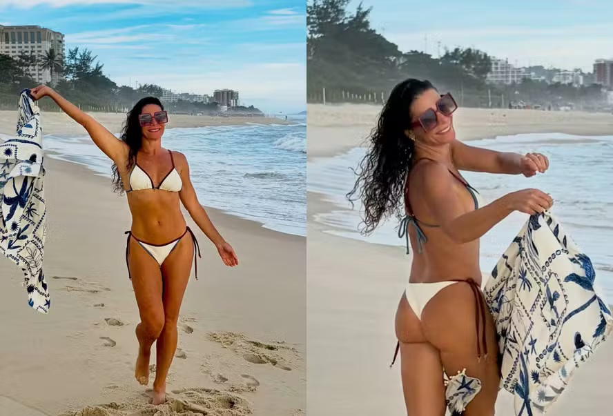 Musa dos anos 80, Mylla Christie surge de biquíni e ganha elogios na redes sociais