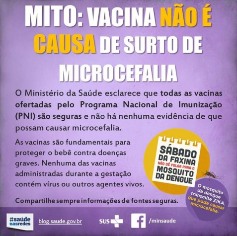 Ministério da Saúde - rubéola e microcefalia