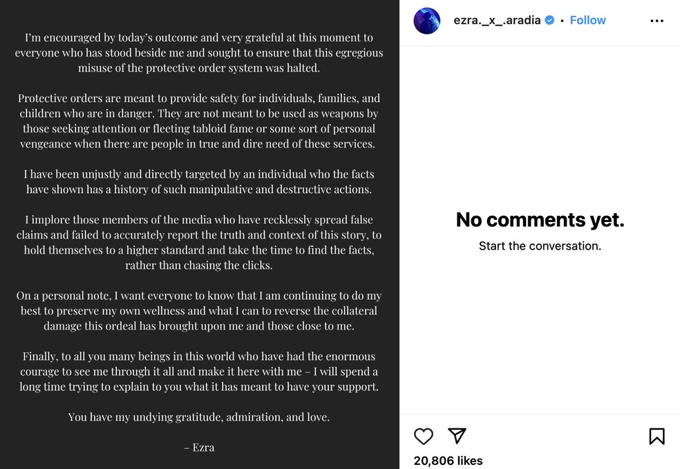 Ezra Miller — Foto: Reprodução / Instagram