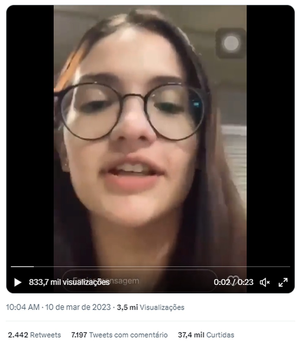 Vídeo compartilhado em uma rede social já soma mais de três milhões de visualizações — Foto: Twitter/Reprodução