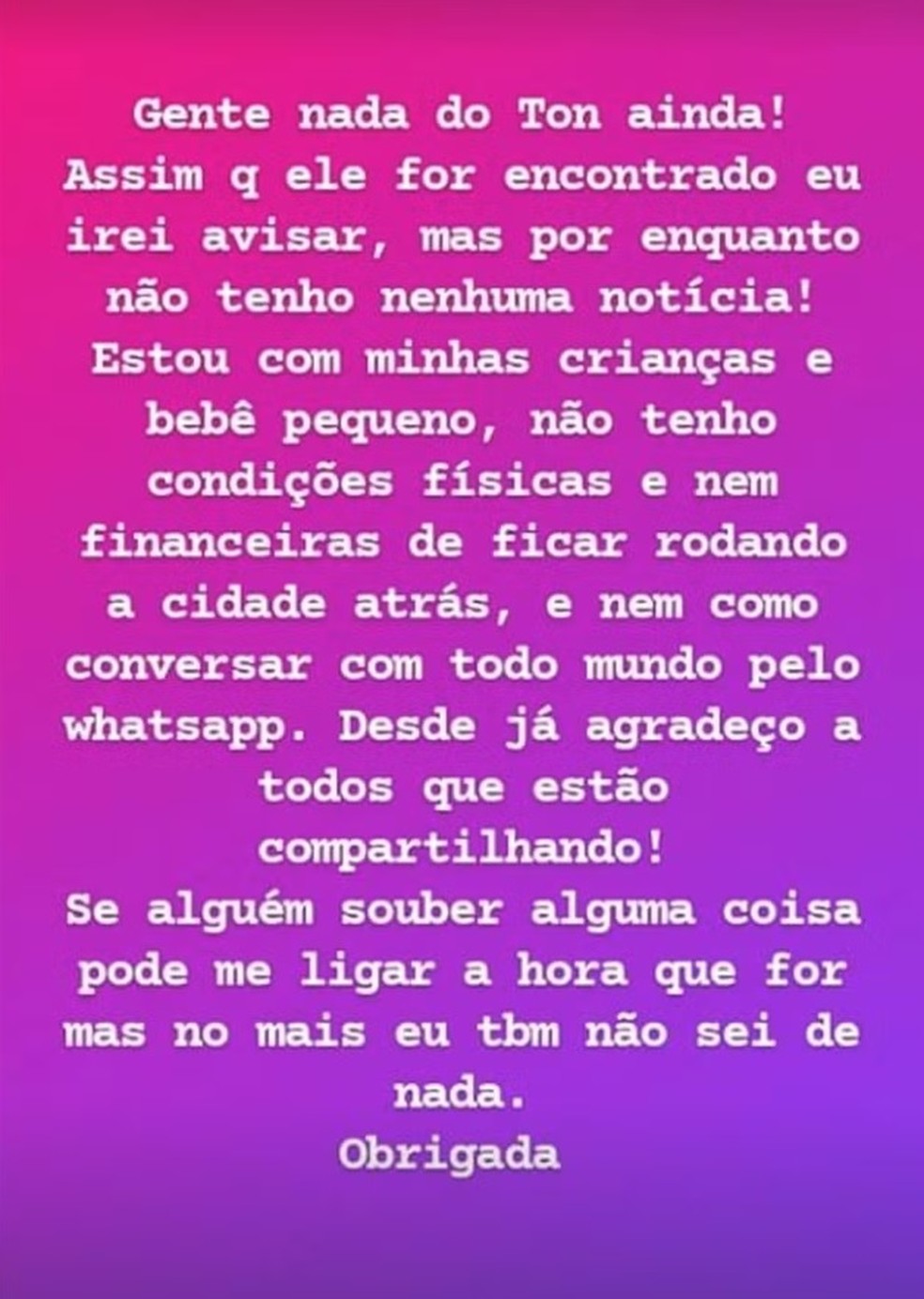 Cantor sertanejo Ton Ferreira está desaparecido há dias em SP — Foto: Reprodução