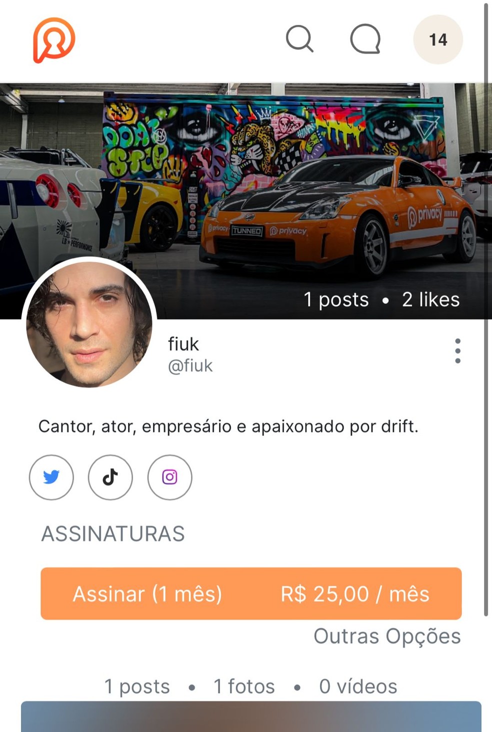 Fiuk entra em plataforma de conte&amp;uacute;do adulto &amp;mdash; Foto: Reprodu&amp;ccedil;&amp;atilde;o