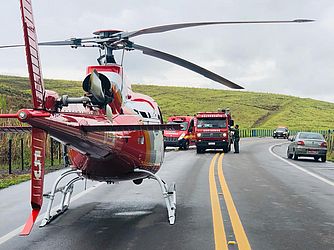 Ferido gravemente foi socorrido por Falcão I