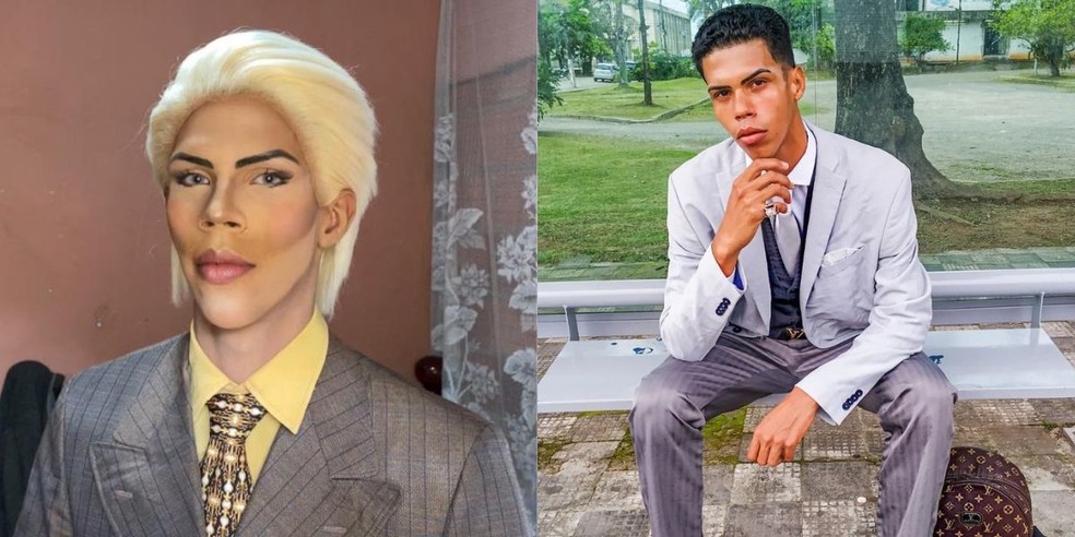 Ex-Ken Humano encontrou a própria identidade e é grato ao personagem de 'Barbie' — Foto: Thiago D'Almeida/g1 e Reprodução/Redes Sociais