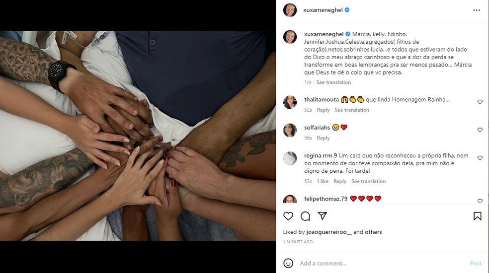 Xuxa se despede de Pelé — Foto: Reprodução Instagram