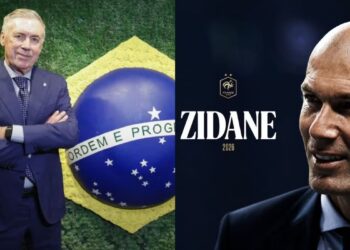 Enquanto Ancelotti recebe R$ 6 milhões por mês no Brasil, salário de Zidane na França será bem menor